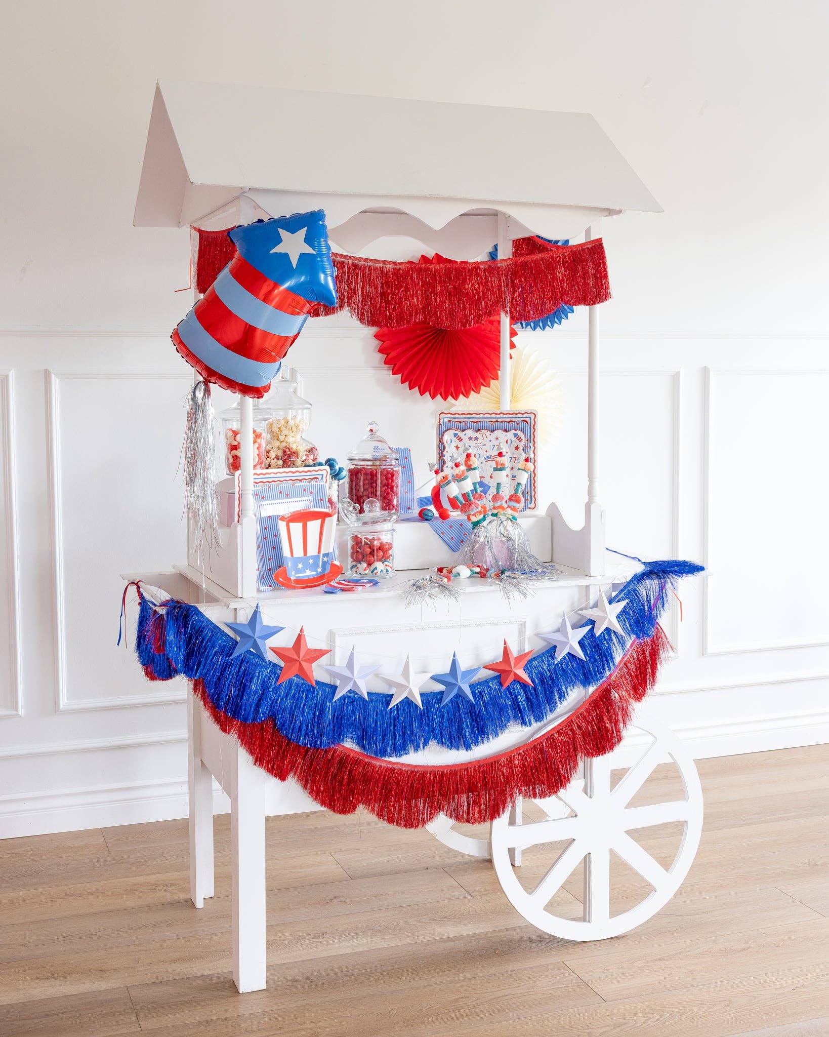 Colorful fringed scallop banner set by My Mind’s Eye featuring vibrant paper banners for party decoration.