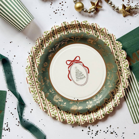 Hearth & Holly Vintage Floral Dessert Plates 8.5" | 12 count