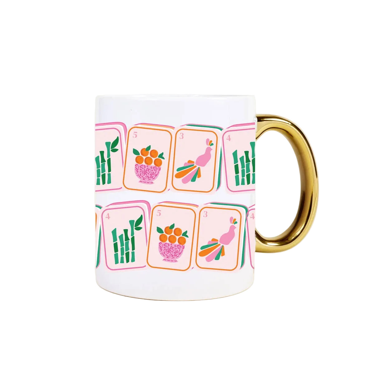 11 oz Cozy Cute Ceramic Mug | Mahjong Tiles