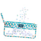 Teal Mahjong tile keeper pouch by The Darling Effect featuring a playful design, perfect for storing Mahjong tiles.