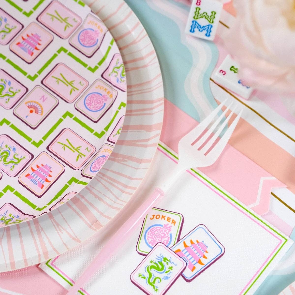 PRE-ORDER | Mahjong Dessert Plates - Porcupine Paper Co.