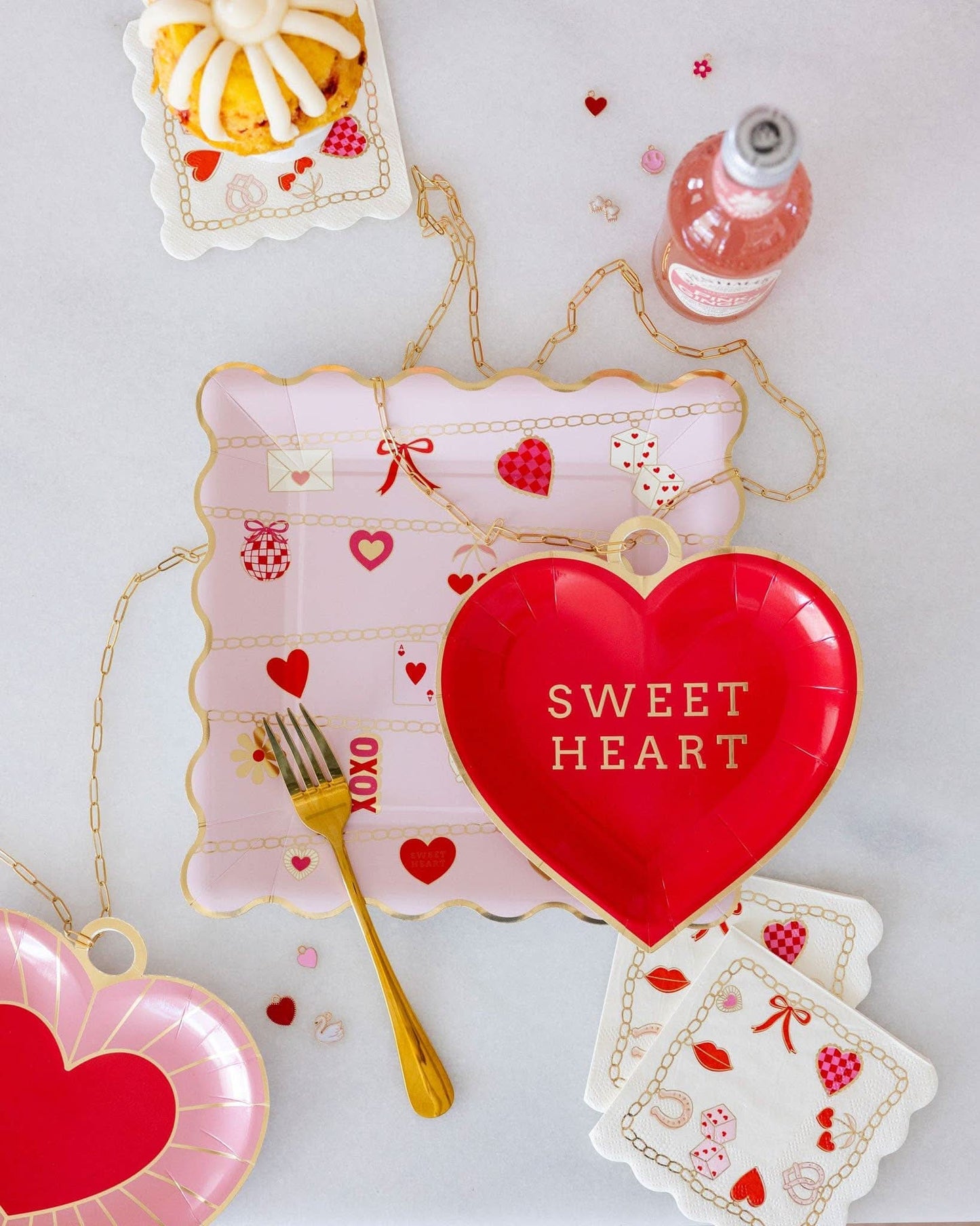 Valentines Charm Cocktail Napkin - 18 Count