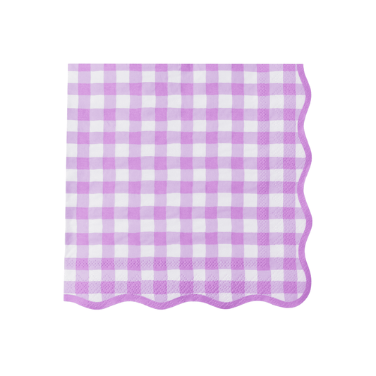 Lilac Gingham Dinner Napkins | 20 Count