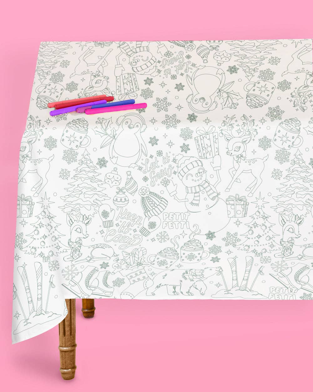 Merry Christmas Coloring Paper Tablecloth
