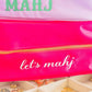 Clear Mahjong Tile Storage Bag with Handles: Hot Pink / Let's Mahj - Porcupine Paper Co.