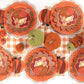 Orange Basketweave Dinner Plates | Set of 8