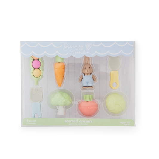 Bunnies In The Garden Eraser Set | Set of 8