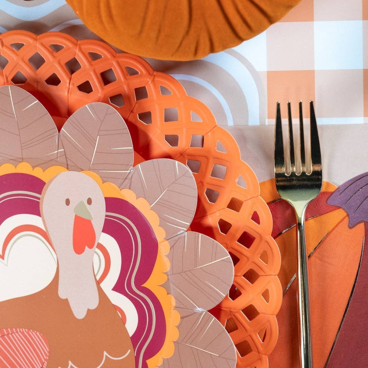 Orange Basketweave Dinner Plates | Set of 8