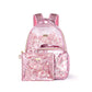 Pink Bows and Confetti Pink Everything Pouch by Packed Party featuring vibrant pink bows and colorful confetti design.