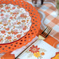 Orange Basketweave Dinner Plates | Set of 8