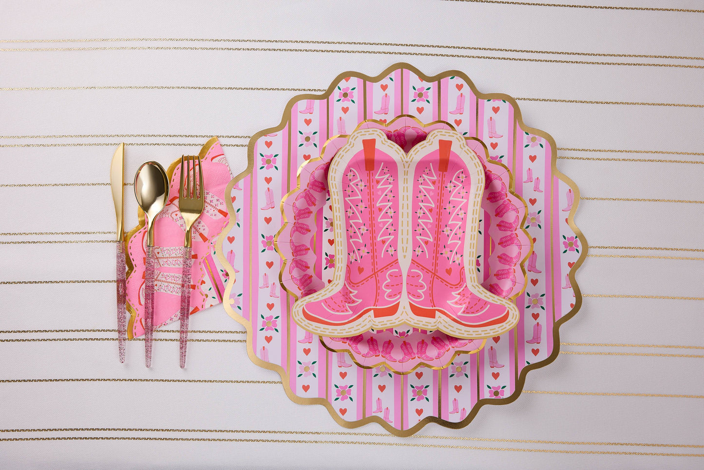 Boot Scoot Blooms Dinner Plate Set - Porcupine Paper Co.