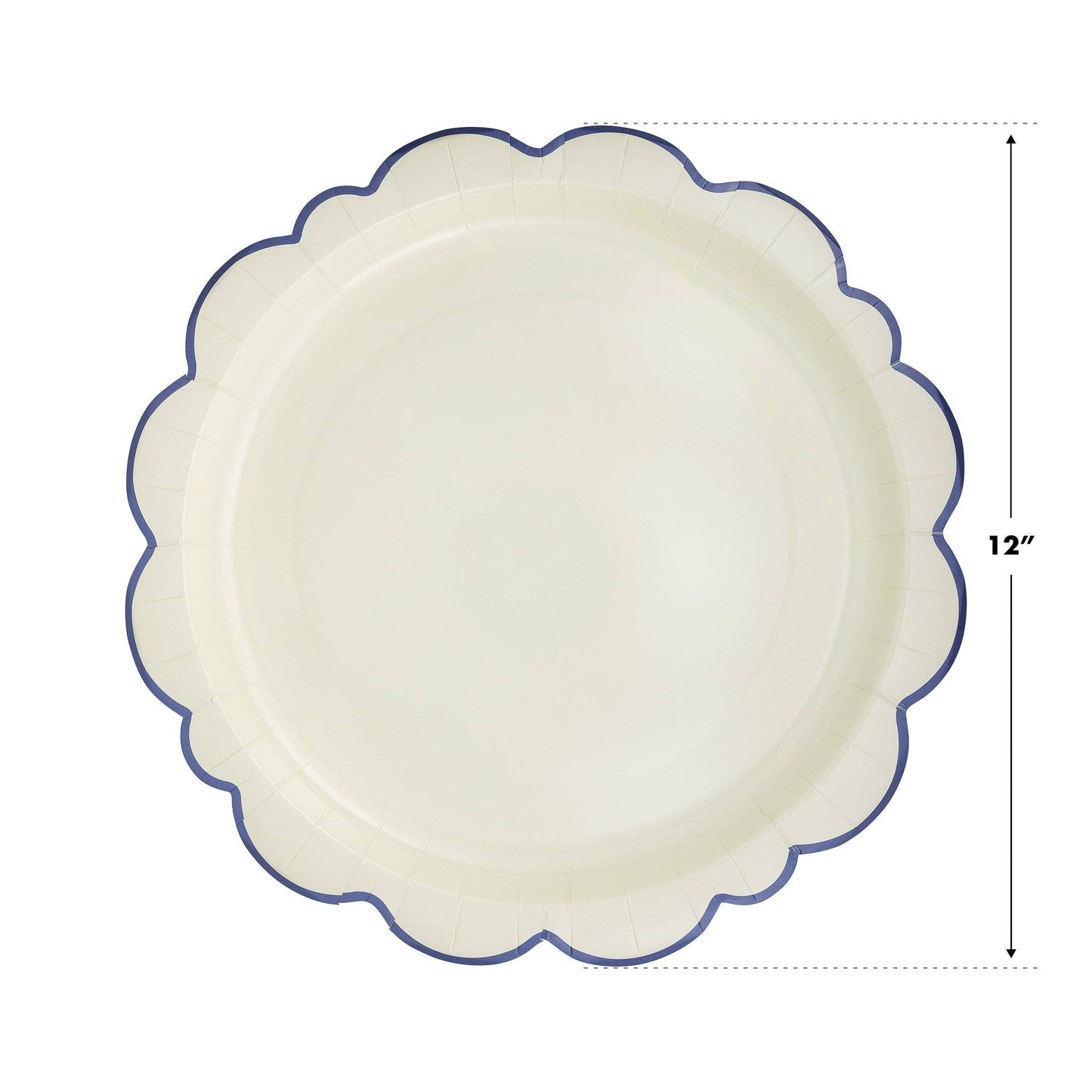 Pembroke Cream with Blue Edge 12" Paper Plate | Pack of 8