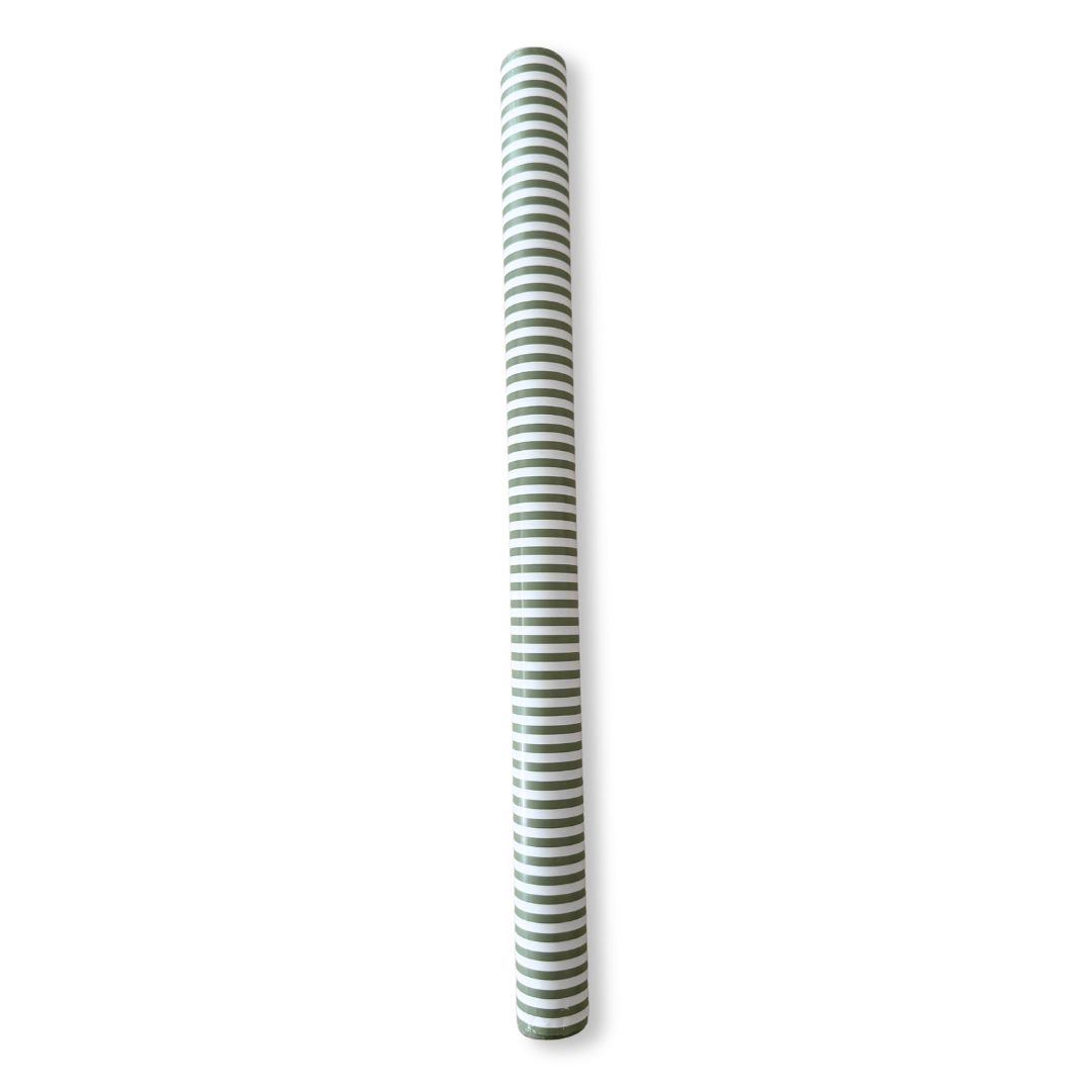 Green Striped Paper Table Runner  | 19.5” x 150”