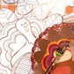 Turkey-shaped plates for Thanksgiving by Gatherings by Curated Paperie, featuring festive turkey design on white plates.