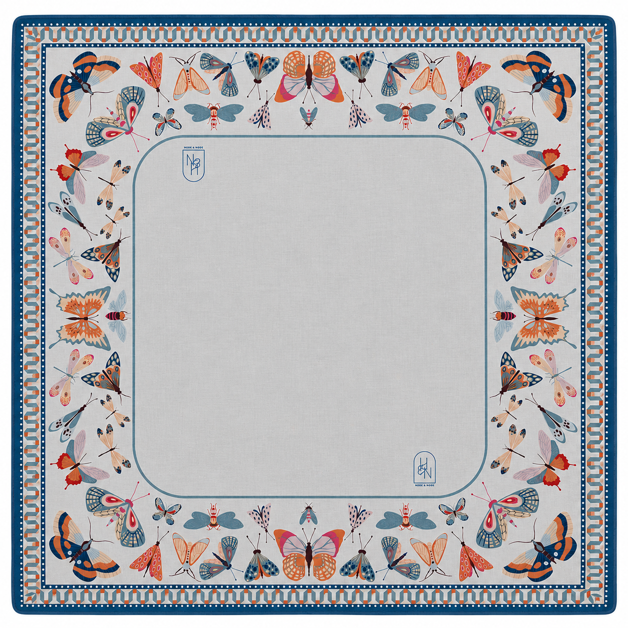 Mahjong mat featuring Winged Wonders design by Hutch and Nook, colorful fabric with intricate patterns for gameplay.