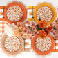 Orange Basketweave Dinner Plates | Set of 8