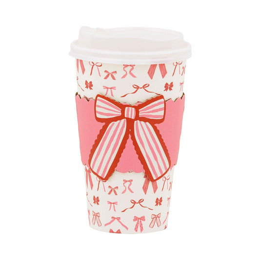 Set of 8 Bows To Go Cups by My Mind’s Eye, colorful paper cups with decorative bows, perfect for parties and celebrations.
