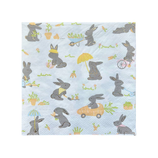 Bunnies In The Garden Large Napkins | Pack of 16