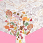 Give Thanks paper tablecloth by xo, Fetti featuring fall-themed autumn leaves and harvest motifs for festive table settings.