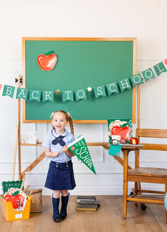 First Day Felt Pennant by My Mind’s Eye featuring a colorful felt pennant with "First Day" text for school celebration.