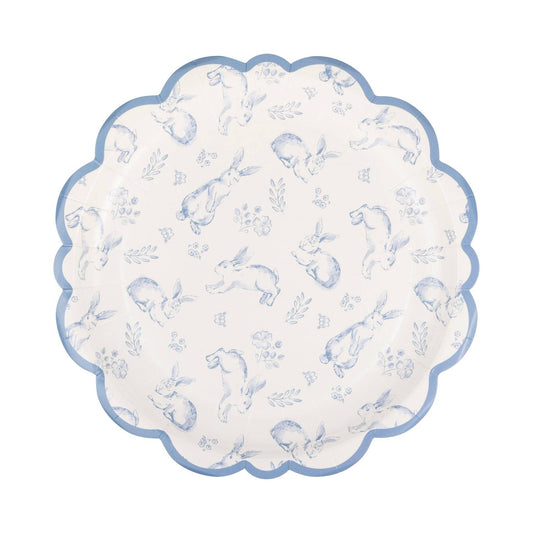 Bunny Toile Plates 8" | Set of 8