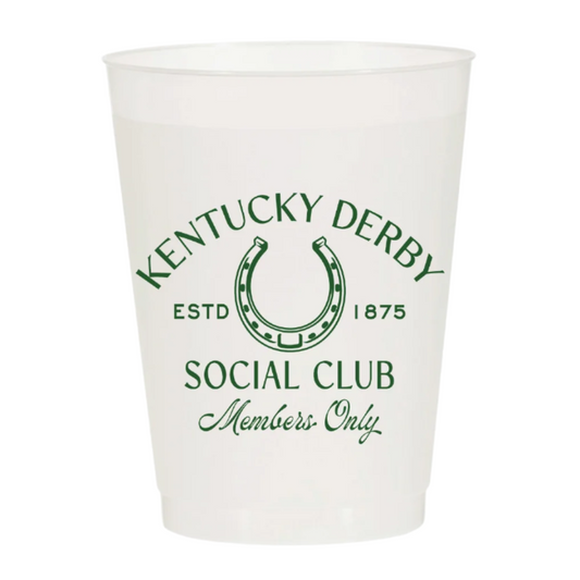 Derby Social Club Frosted Cups |  Kentucky Derby | Pack of 6