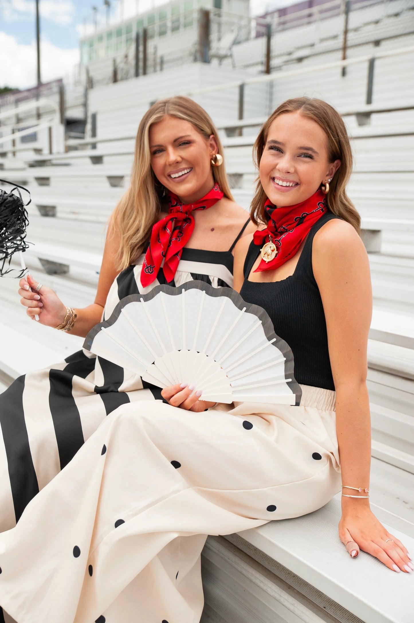 PREORDER | Red & Black Horsebit Silk Scarf