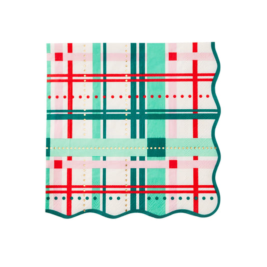Christmas Plaid Large Napkins | Set of 20