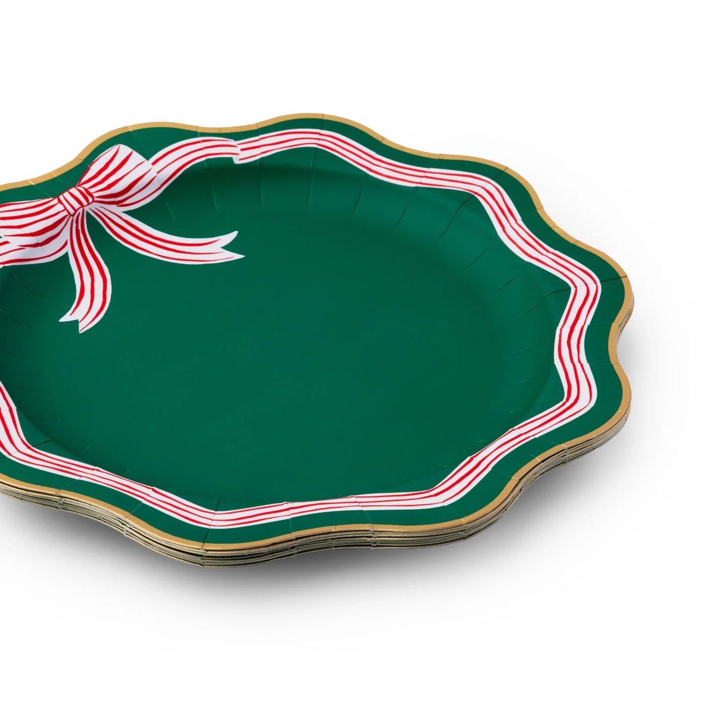 Elegant Green Peppermint Bow Dinner Plates 11" | 8 count