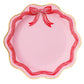Elegant Pink Peppermint Bow Dinner Plates | 8 count