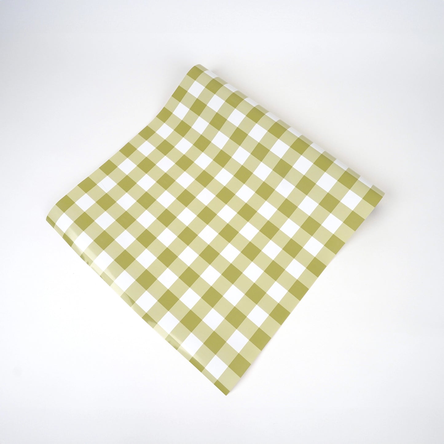 Gingham Olive Paper Table Runner - Porcupine Paper Co.