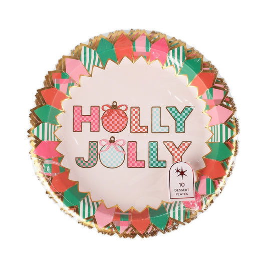 Holly Jolly Celebration Dessert Plates | 10 count