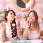 Four colorful mini birthday cake party hats by Packed Party, featuring vibrant designs and playful decorations for celebrations.