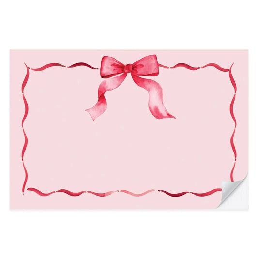 Red Ribbon Paper Placemat Pad | 25 count - Porcupine Paper Co.