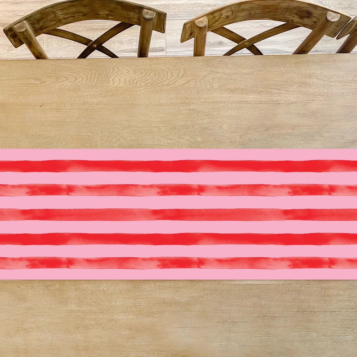 Red and White Stripe Table Runner Party Decor | Valentine's Party