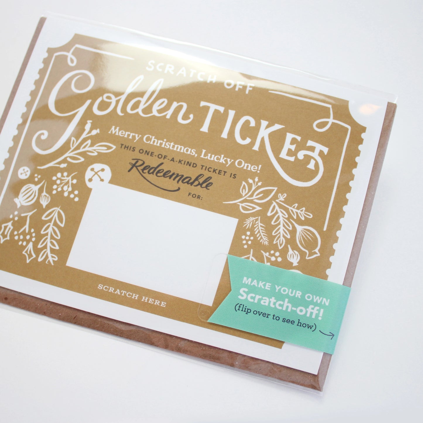 Scratch-Off Christmas Golden Ticket - Holiday Card
