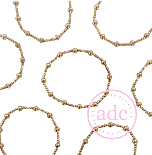 2MM & 4MM Gold-Filled Beaded Bracelet