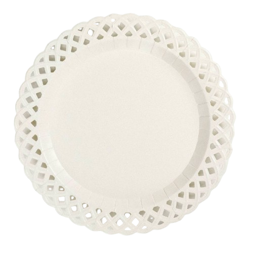 White Basketweave Dinner Paper Plates by Gatherings, 10.5-inch, set of 8, featuring textured basketweave design for casual dining.