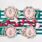 Pink Christmas Tree Dessert Plates 8" | Set of 8