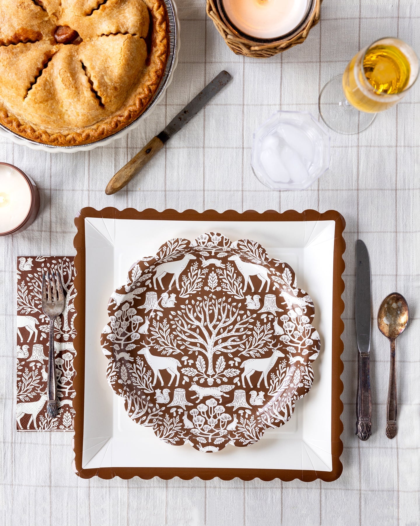 Woodland Toile Plates 10"| Pack of 8