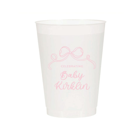 Personalized 16oz. Frosted Cup | Baby Shower | Girl