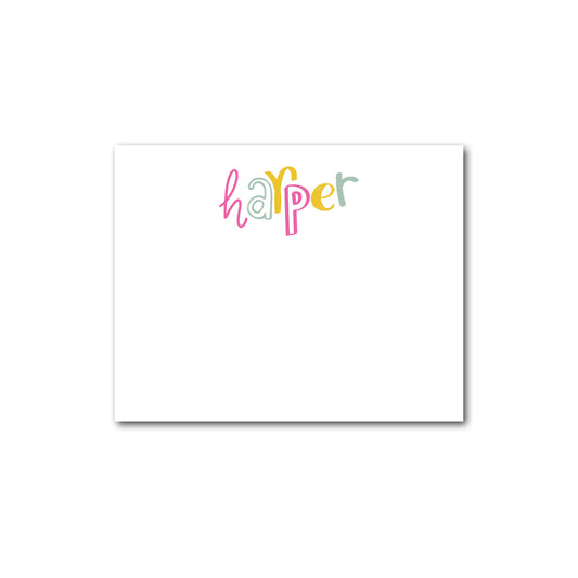Personalized Doodle Notecard Set | Girl