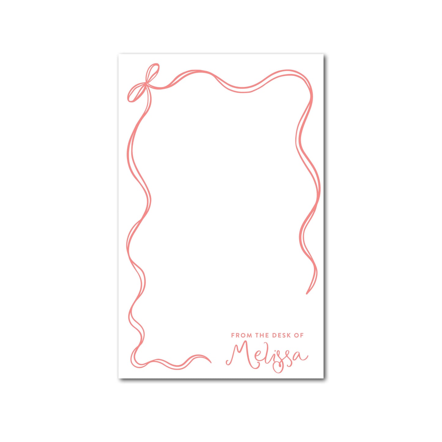 Whimsy Side Bow Personalized Notepad | 5.5x8.5
