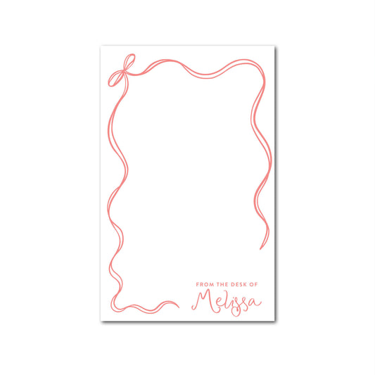 Whimsy Side Bow Personalized Notepad | 5.5x8.5