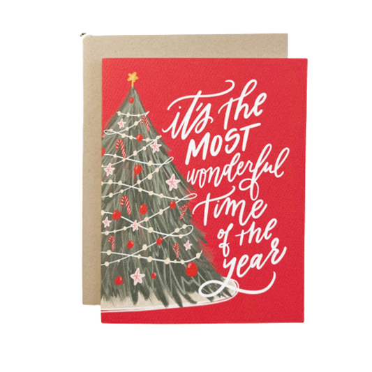 Most Wonderful Time Card - Christmas Tree Holiday