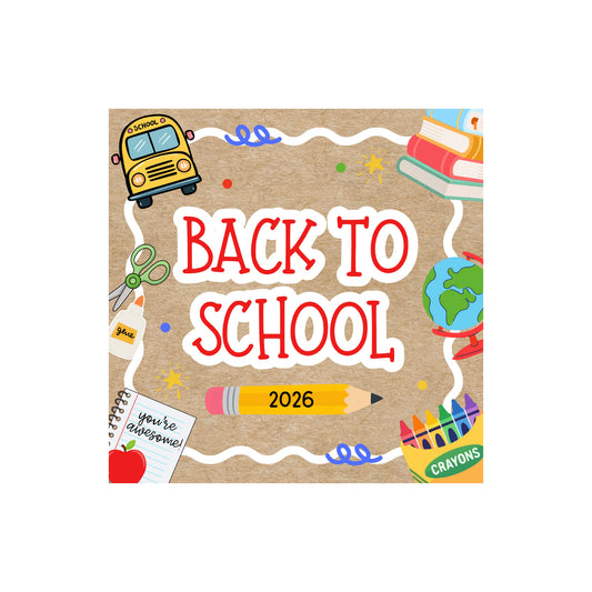 Hand Painted Back to School Craft Banner | 3' x 3'