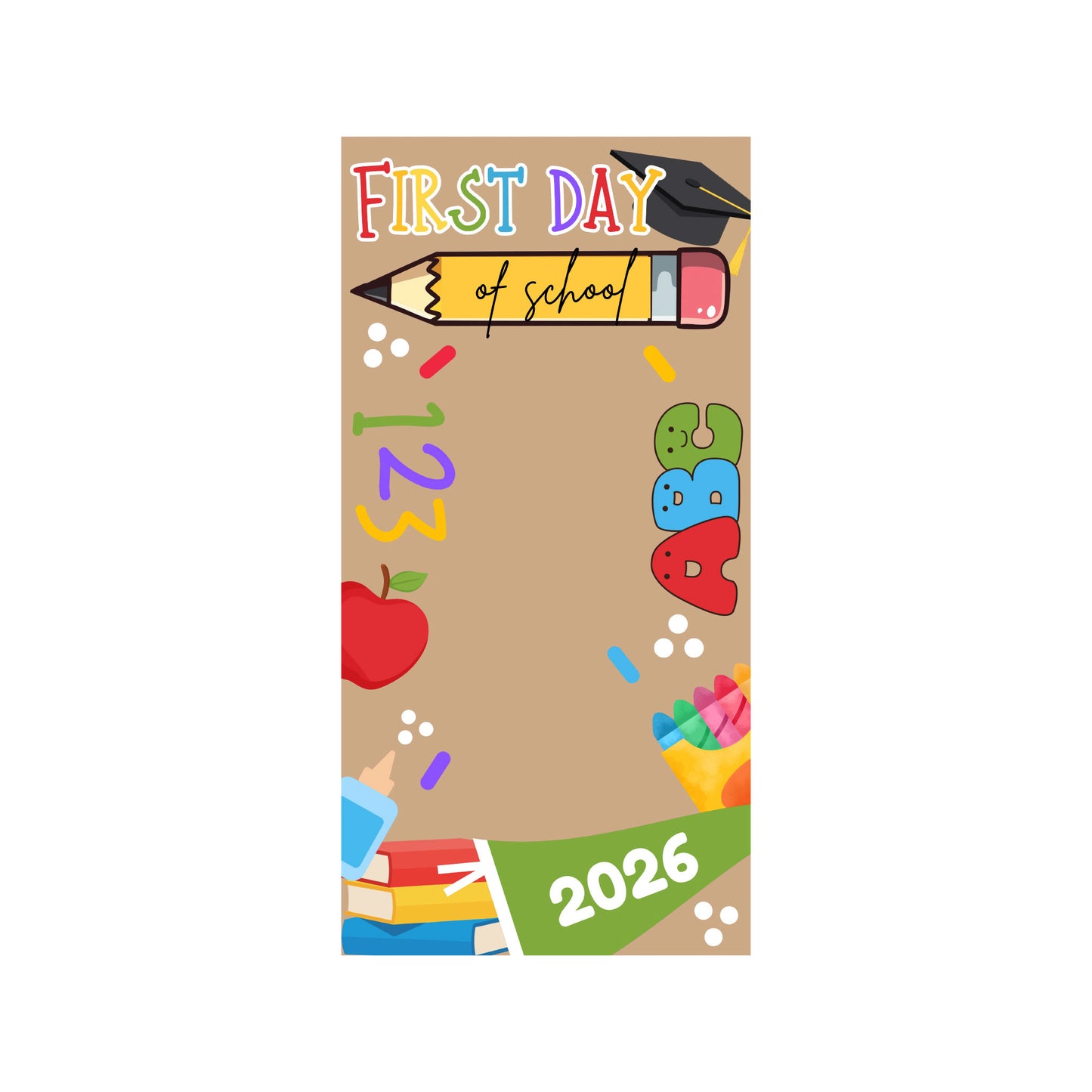 Hand Painted Back to School Banner - Large Vertical | 36" x 60"