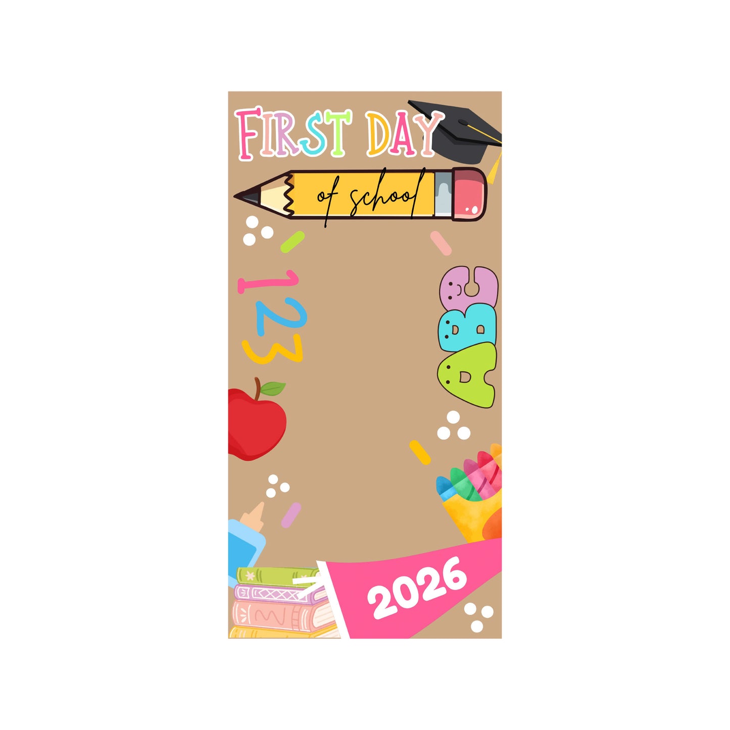 Hand Painted Back to School Banner - Large Vertical | 36" x 60"
