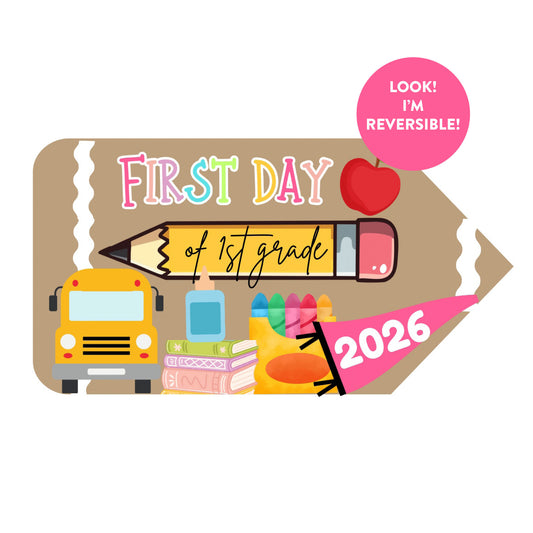 Reversible Back to School Customizable Pennant Banner | 2' x 2.5'