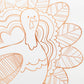 Thanksgiving turkey coloring placemats by Gatherings, featuring festive turkey illustrations for holiday coloring activity.